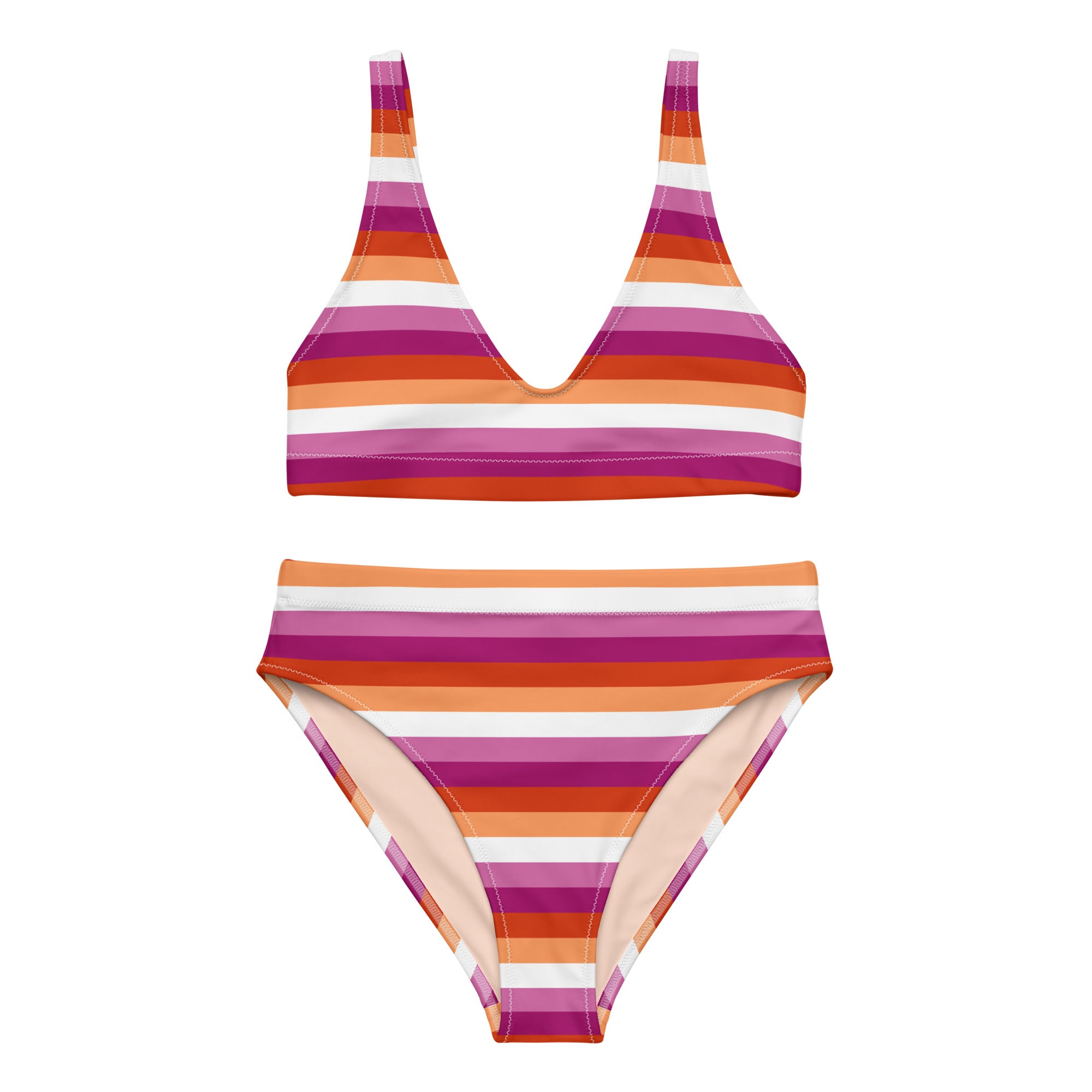 Lesbian Flag High-Waisted Bikini