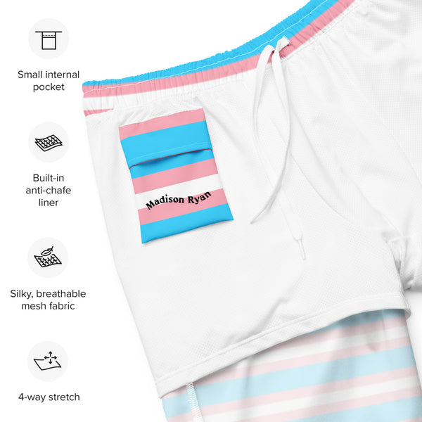 Transgender Flag Swim Trunks