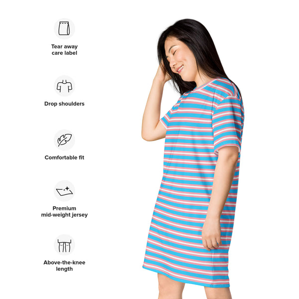 Transgender Flag T-Shirt Dress