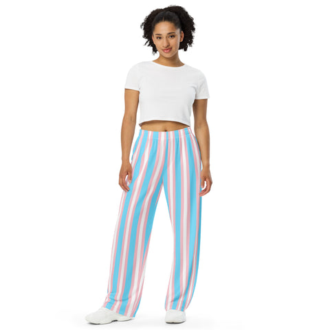 Transgender Pride Flag Wide-Leg Pants