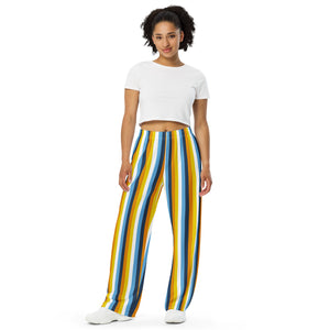 AroAce Pride Flag Wide-Leg Pants