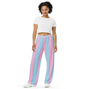 Pastel Bisexual Wide-Leg Pants