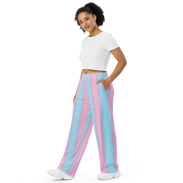 Pastel Bisexual Wide-Leg Pants