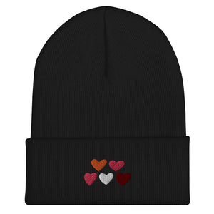 Lesbian Pride Hearts Beanie