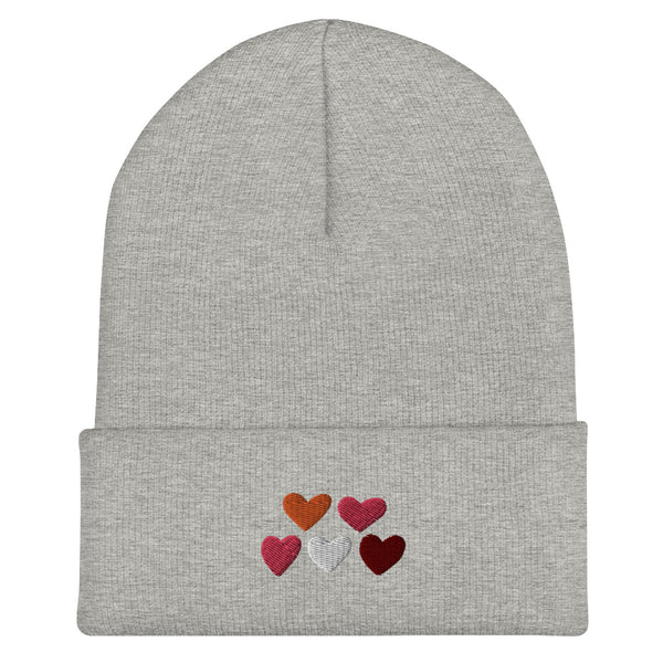 Lesbian Pride Hearts Beanie