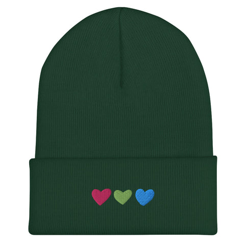 Polysexual Pride Hearts Beanie