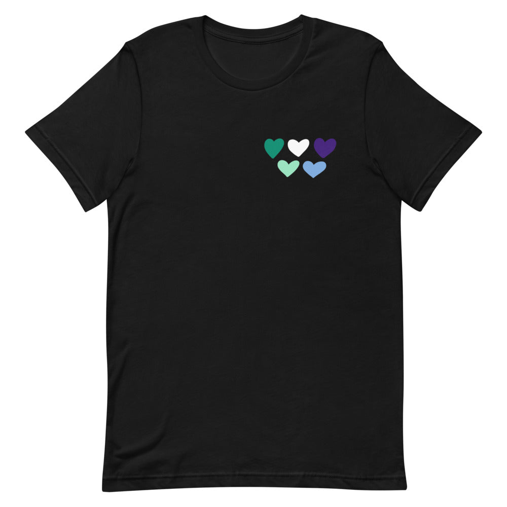 Gay / MLM Pride Hearts T-Shirt