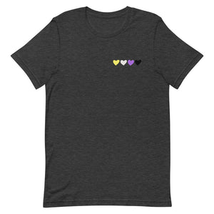 Nonbinary Pride Hearts T-Shirt