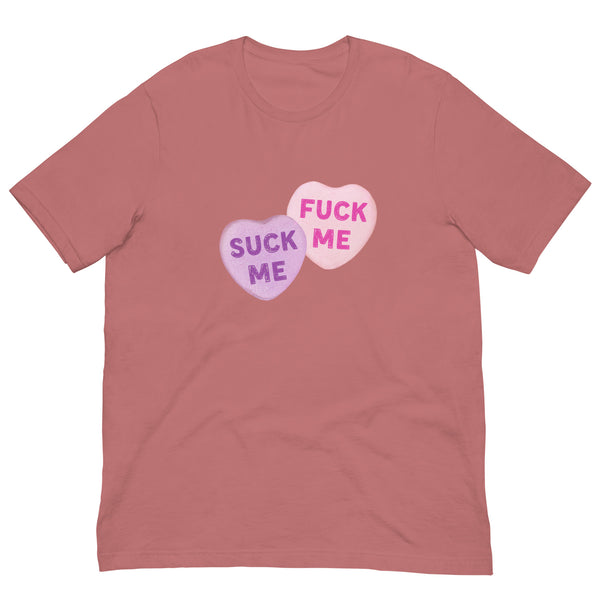 Suck Me Fuck Me Candy Hearts T-Shirt