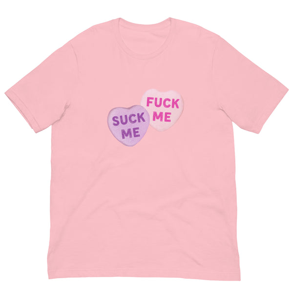 Suck Me Fuck Me Candy Hearts T-Shirt